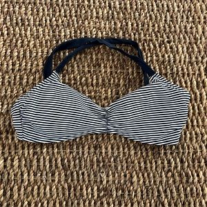 Aerie Navy & White Striped Bikini Top | Size Medium